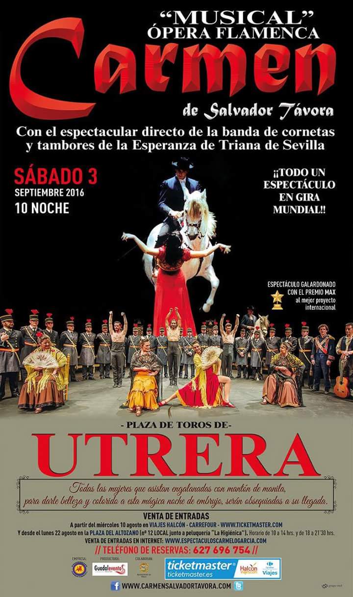 Salvador Távora presenta en Utrera su Ópera flamenca «Carmen» con más de 30 artistas en escena