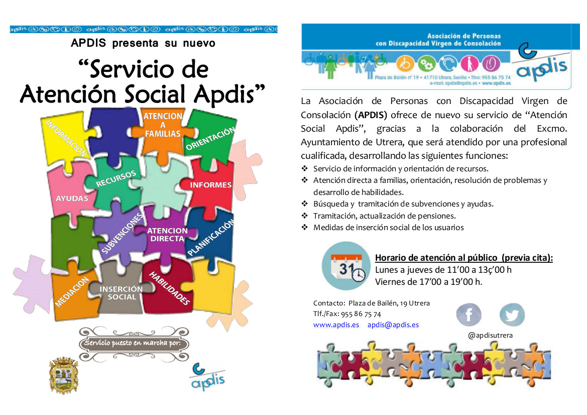 Apdis continúa un año más, con su servicio de «Atención Social Apdis»