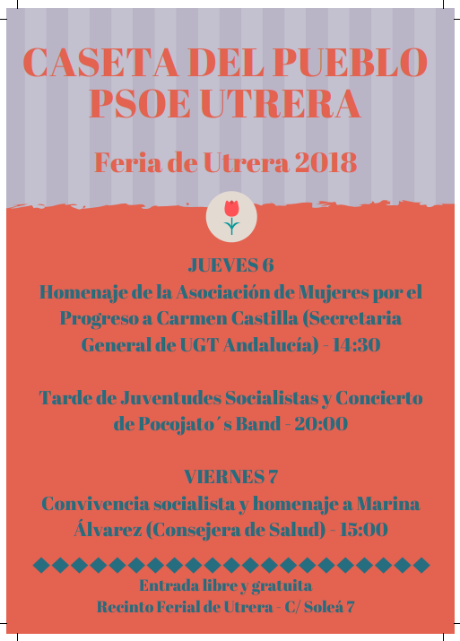 El PSOE utrerano homenajeará a la Consejera Marina Álvarez y a la sindicalista Carmen Castilla
