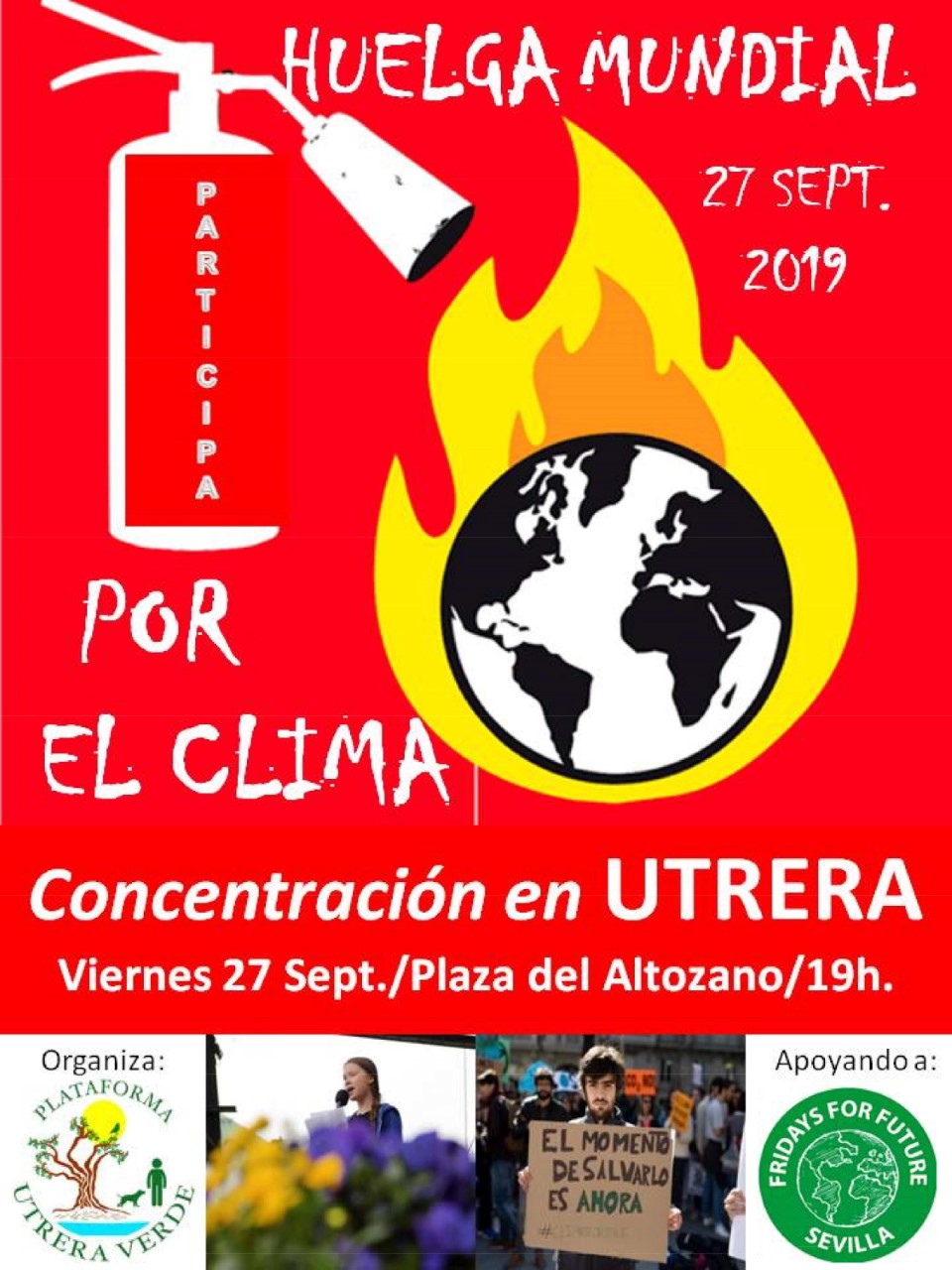 Utrera Verde convoca a los utreranos con motivo de la Huelga Mundial por la emergencia climática