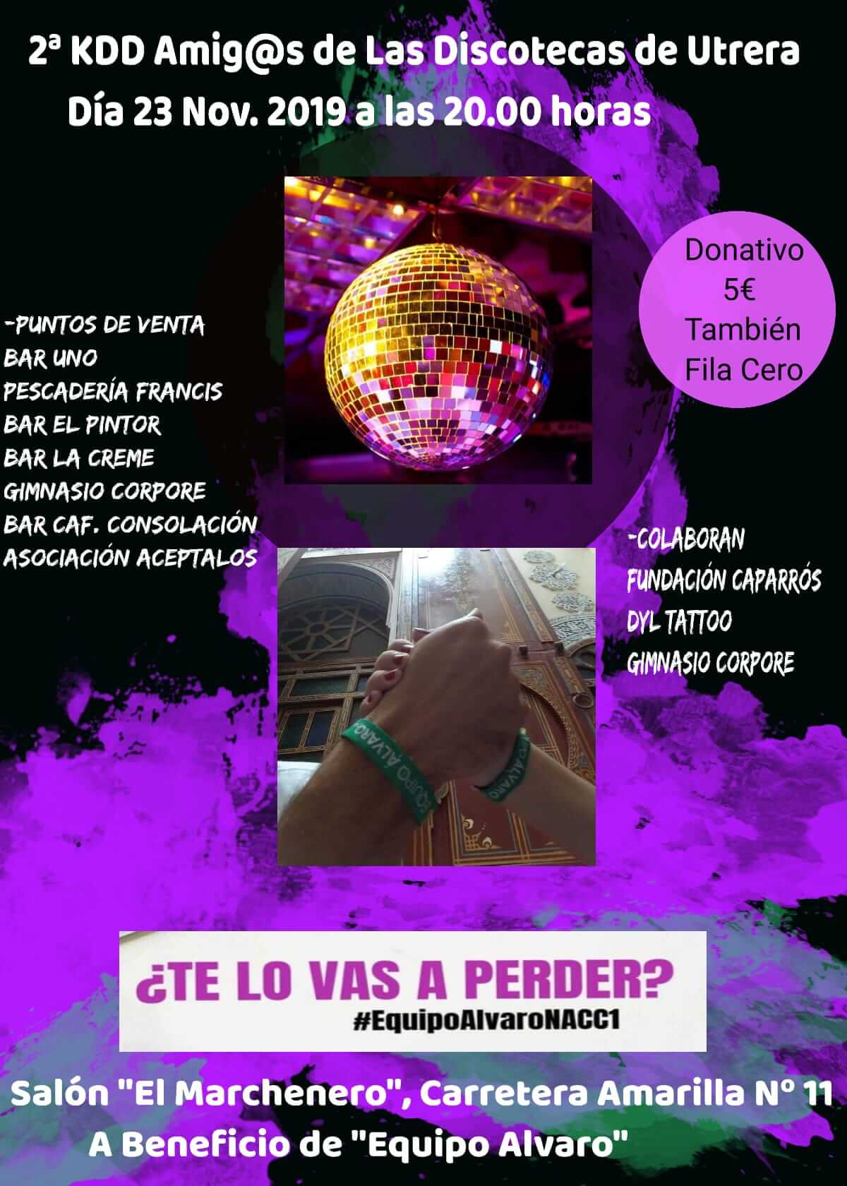 El II Encuentro «Amigos de las discotecas de Utrera» será a beneficio del Equipo Álvaro