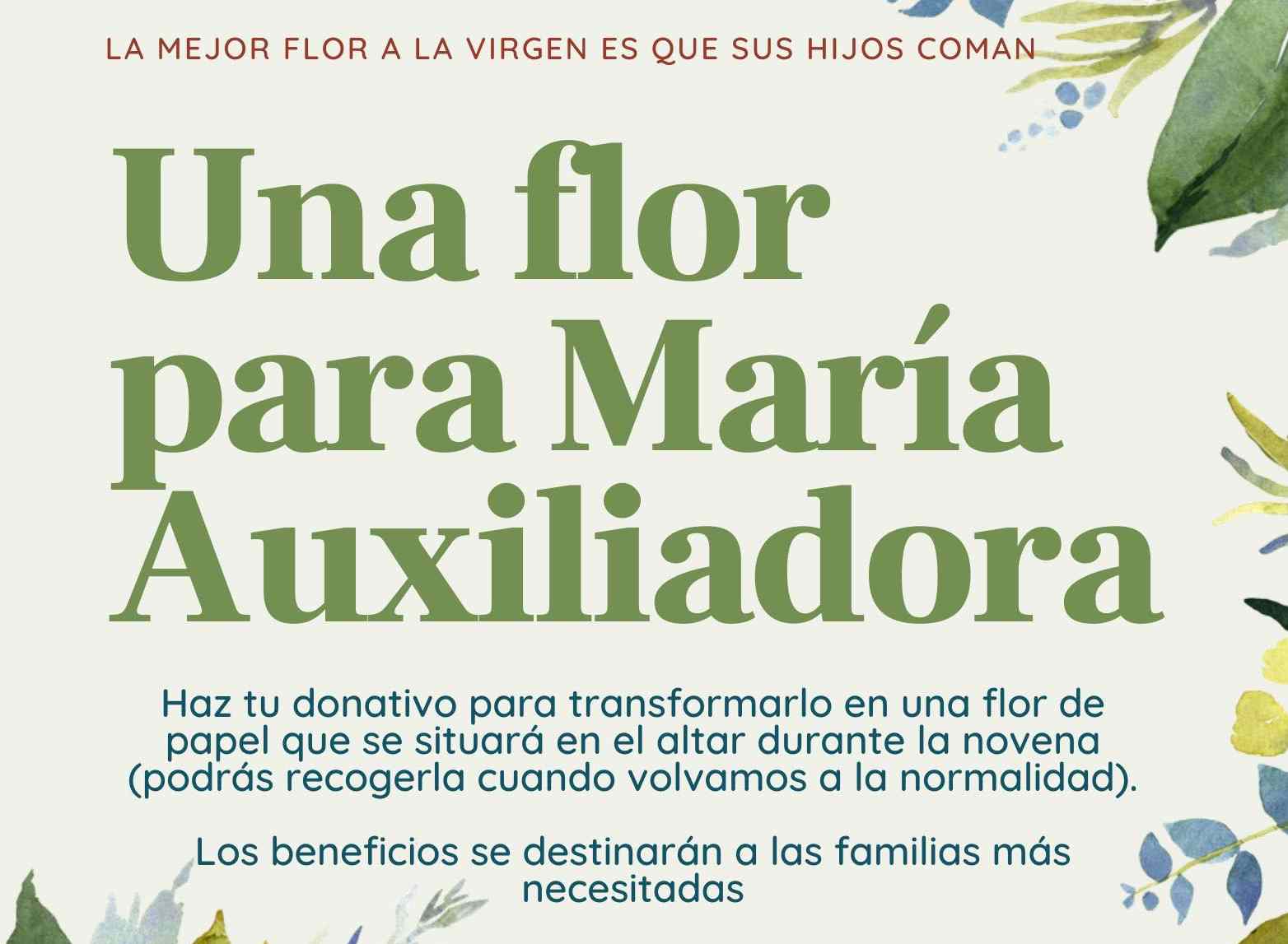 ‘Una flor para María Auxiliadora’, una iniciativa solidaria a beneficio de las familias más necesitadas de Utrera