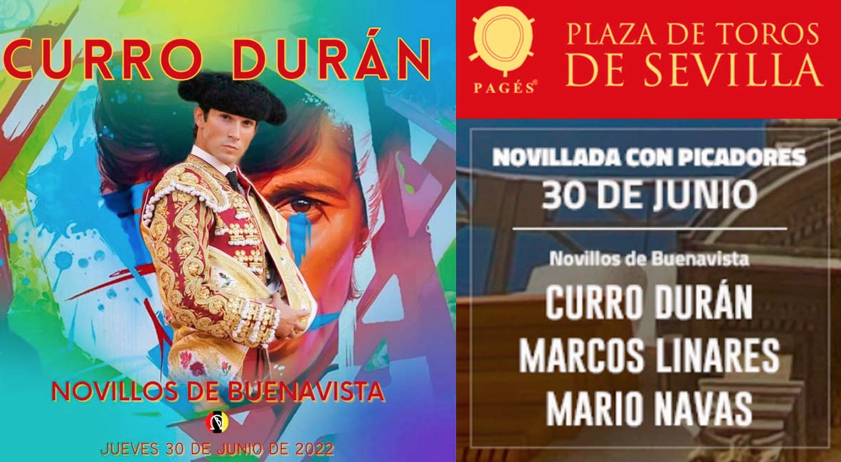 El novillero Curro Durán toreará hoy jueves en La Maestranza de Sevilla