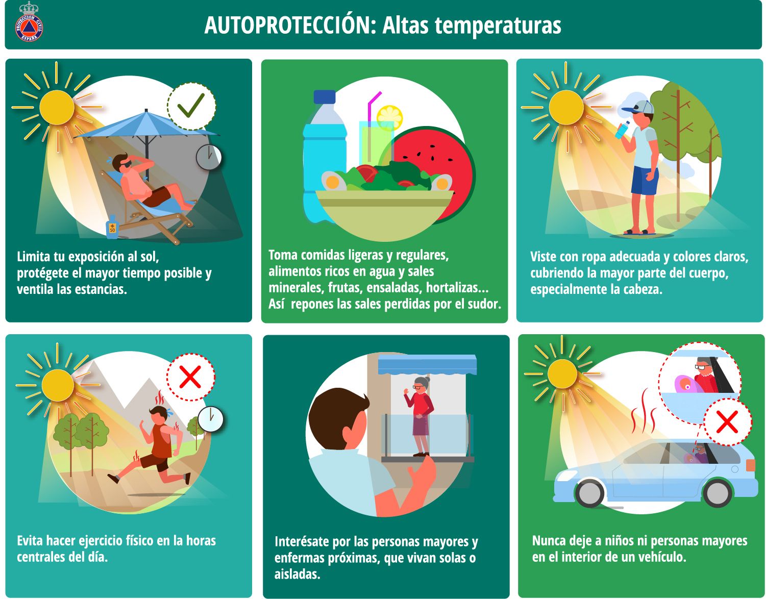 Protección Civil de Utrera publica consejos para afrontar la ola de calor y evitar insolaciones