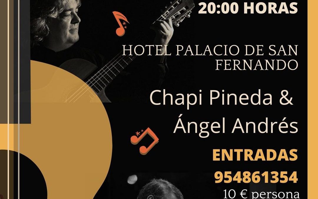 Cita de flamenco-jazz este viernes en el Hotel Palacio San Fernando de Utrera con Chapi Pineda y Ángel Andrés