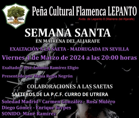 Los saeteros de la Peña Flamenca Curro de Utrera presentes este fin de semana en Mairena del Aljarafe y Sanlúcar la Mayor