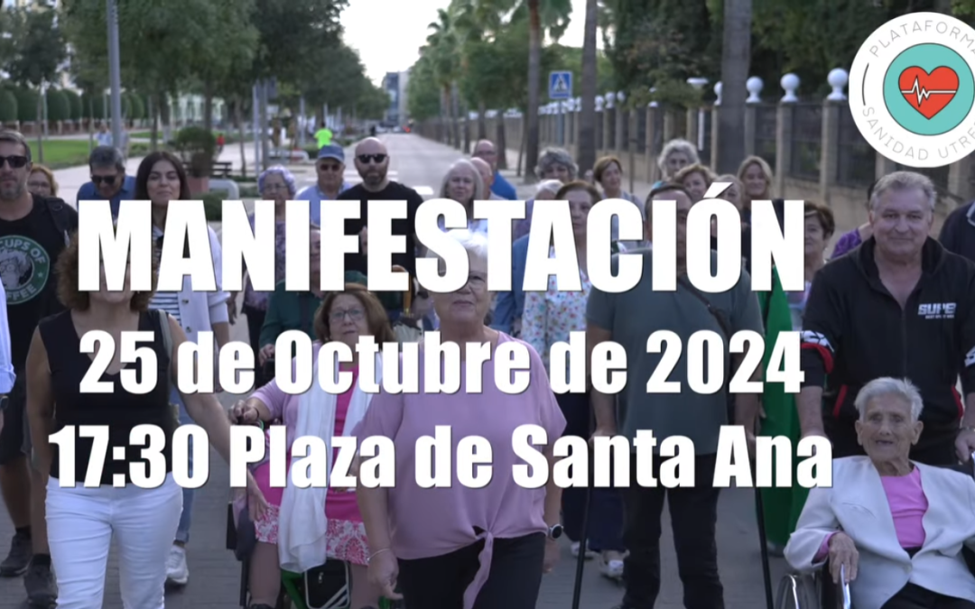 La Plataforma de la Sanidad de Utrera publica un vídeo convocando a la manifestación [vídeo aquí]