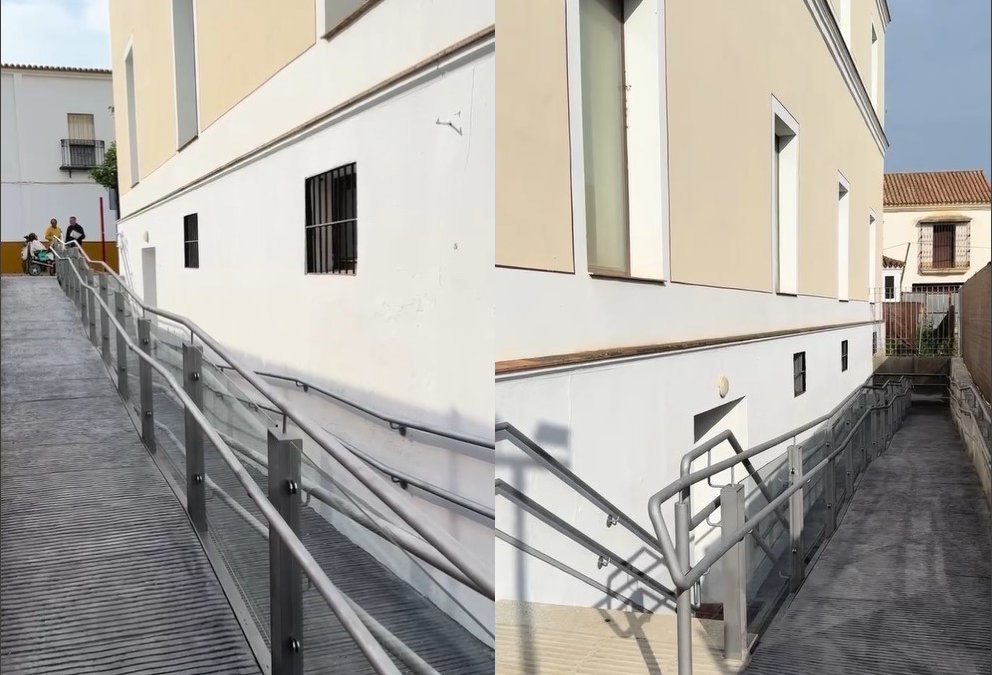 La Biblioteca Municipal estrena nueva rampa de acceso que comunica el sótano con la calle