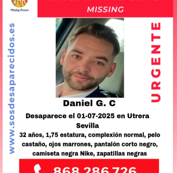 Desaparecido un hombre de 32 años en Utrera desde el 1 de julio