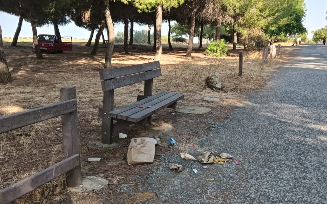 El PSOE de Utrera denuncia el estado de abandono del corredor verde de la Cañada Real del Coronil
