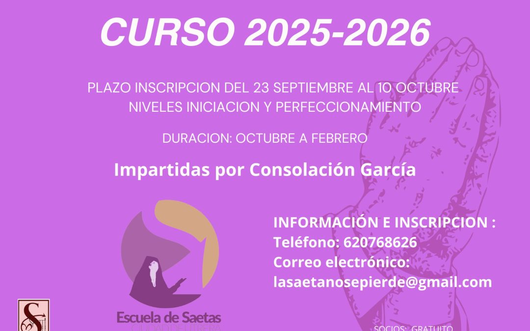 Últimas horas para inscribirse en el nuevo curso de la Escuela de Saetas de Utrera