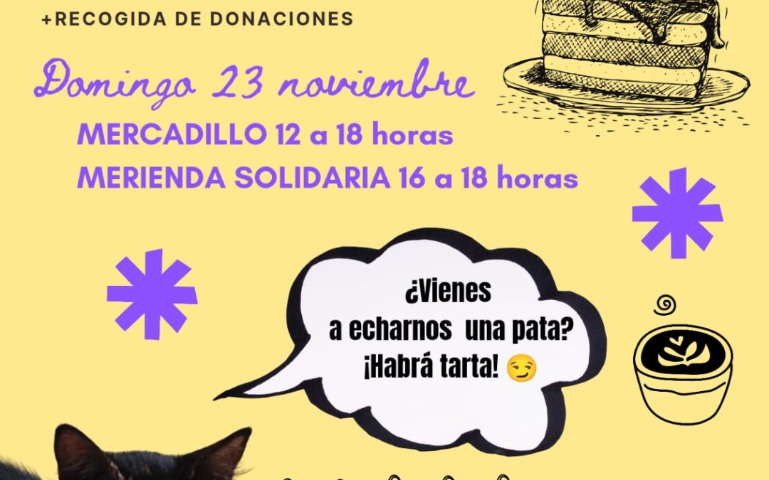 Nueva jornada de donaciones en «Sonrisas Peludas» este 23 de noviembre con un Mercadillo  Solidario