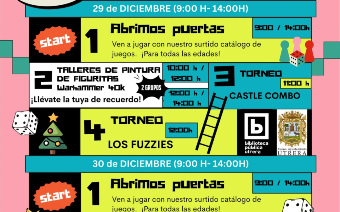 La Biblioteca de Utrera acoge un gran evento de juegos de mesa, talleres y torneos para toda la familia