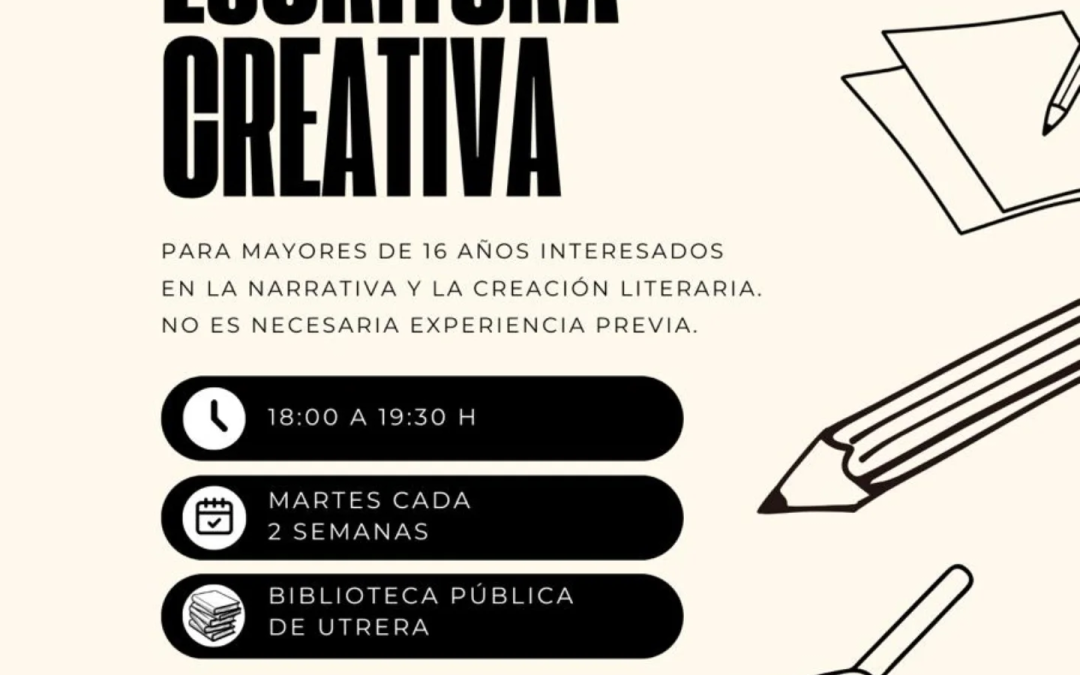 La biblioteca municipal de Utrera inicia un curso anual de Escritura Creativa que arrancará el 20 de enero