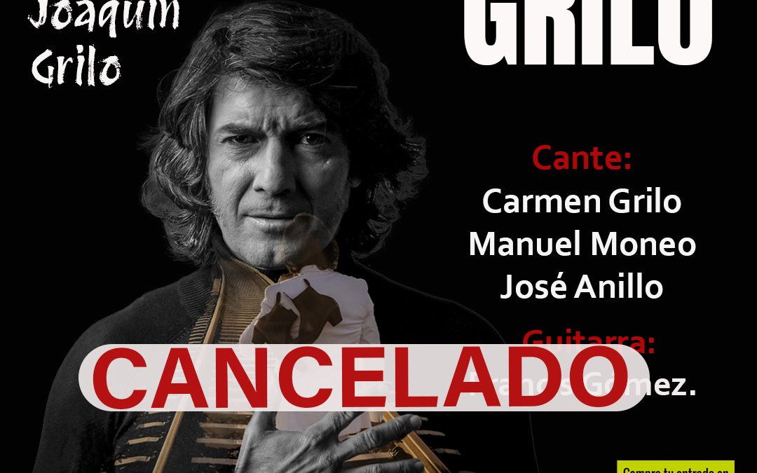 Suspendido el espectáculo de Joaquín Grilo en el Tacón Flamenco de Utrera por motivos de salud