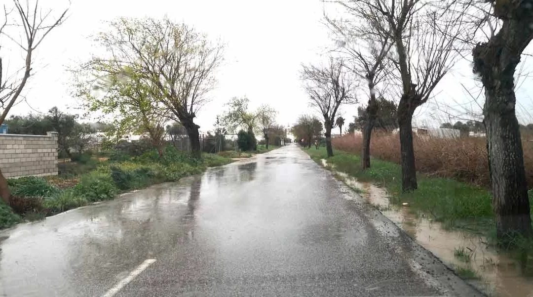 Cerrada al tráfico la carretera que une El Palmar de Troya con Guadalema por acumulación de agua