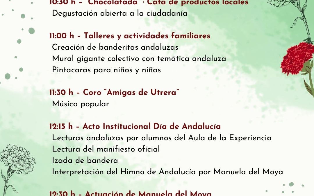 El ayuntamiento organiza numerosas actividades por el Día de Andalucía y convoca a la ciudadanía
