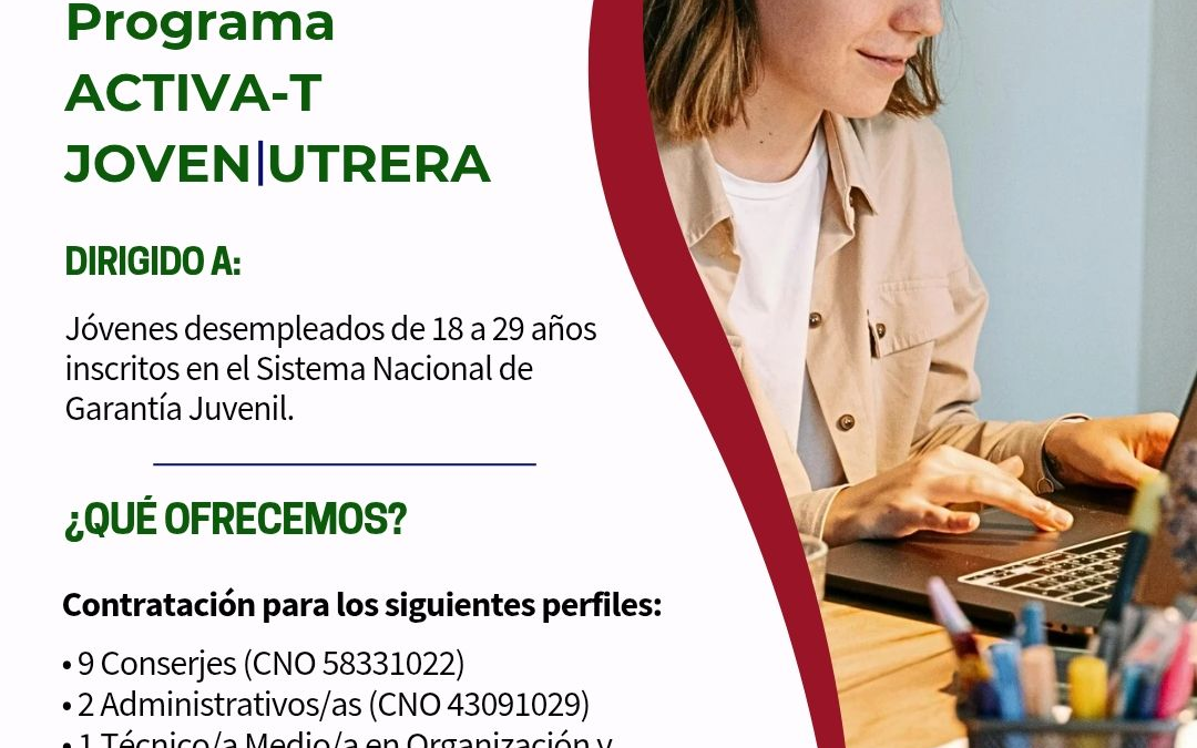 El Ayuntamiento de Utrera inicia las contrataciones del Programa Activa-T Joven con 12 puestos de trabajo