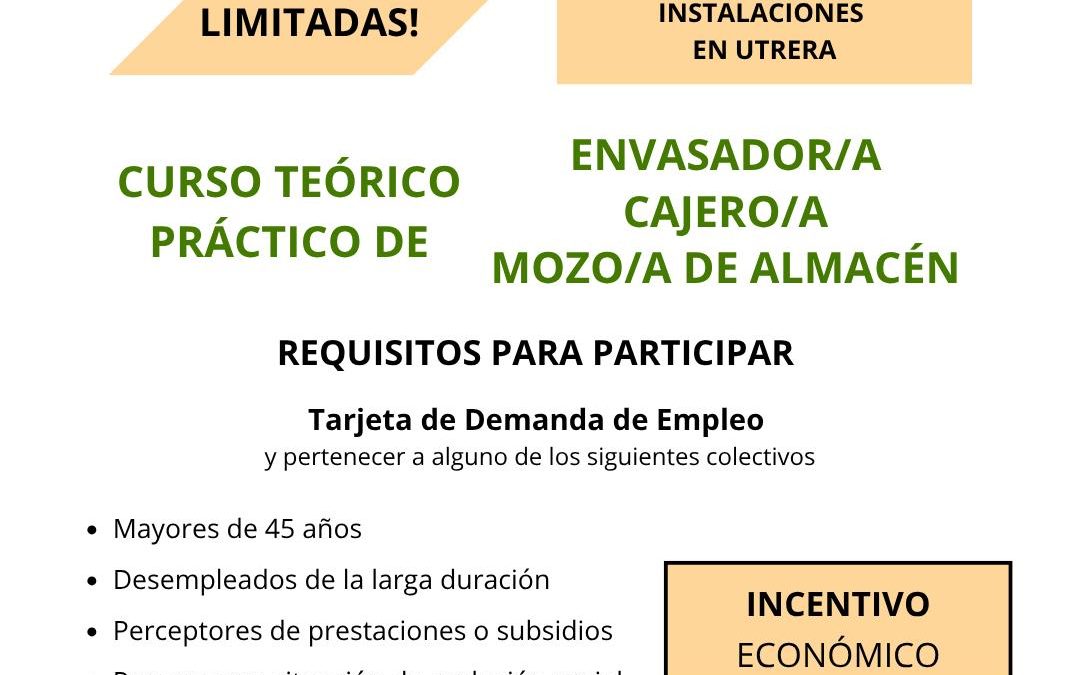 La Delegación de Empleo lanza otro curso teórico-práctico de envasador, cajero y mozo de almacén