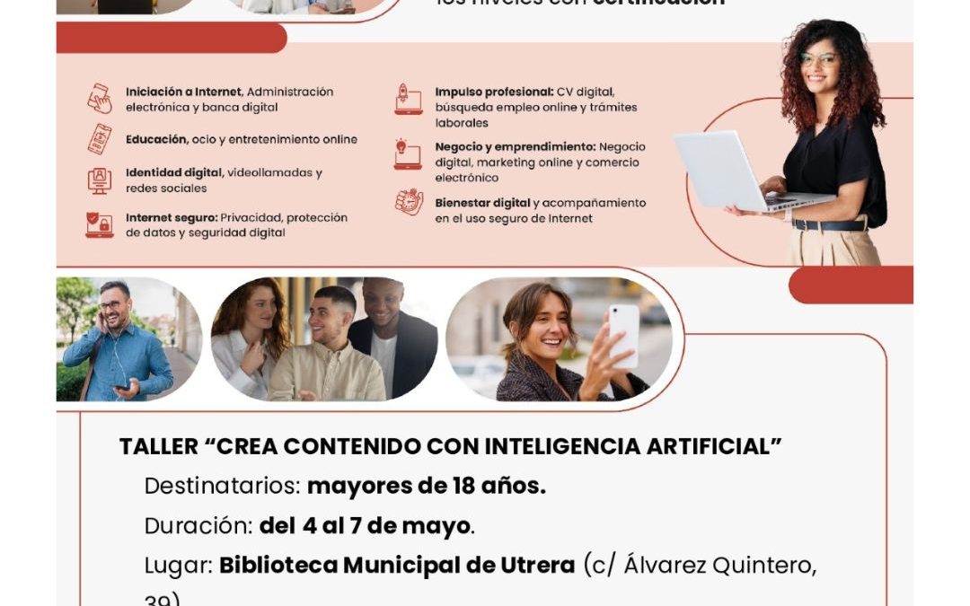 Nuevo taller «Crea contenido con Inteligencia Artificial» destinado a mayores de 18 años en la biblioteca municipal
