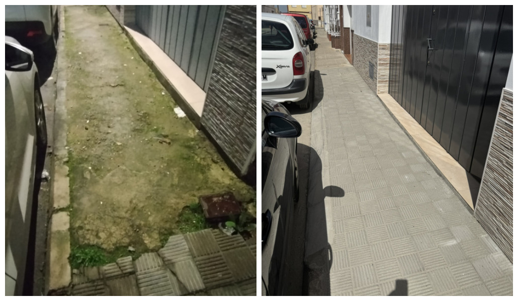 El Ayuntamiento de Utrera culmina la mejora de acerados en diferentes puntos de la ciudad