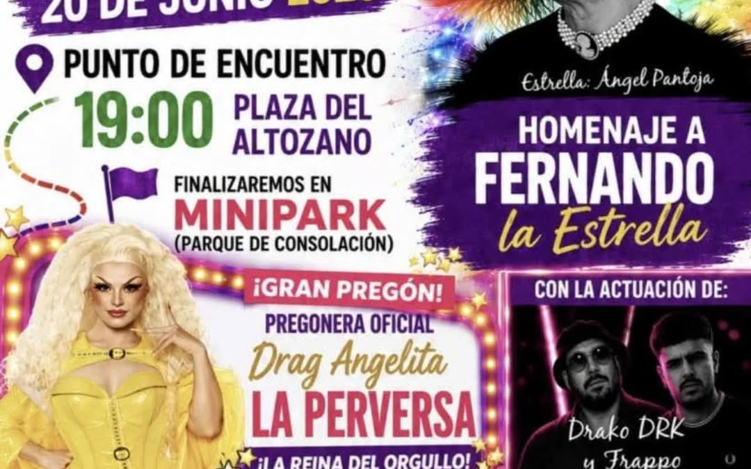 Utrera celebra el Orgullo LGTBIQ+ con un pregón de Angelita ‘La Perversa’ y un homenaje a Fernando “La Estrella”