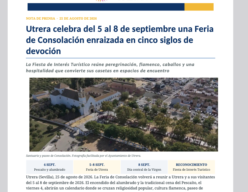 La iniciativa turística «Pueblos mágicos de España» publica un artículo sobre la Feria de Consolación