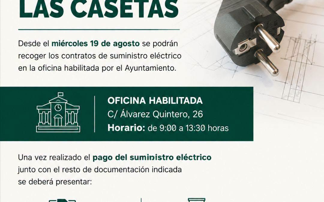 El Ayuntamiento de Utrera habilita la recogida de contratos de suministro eléctrico para las casetas de Feria