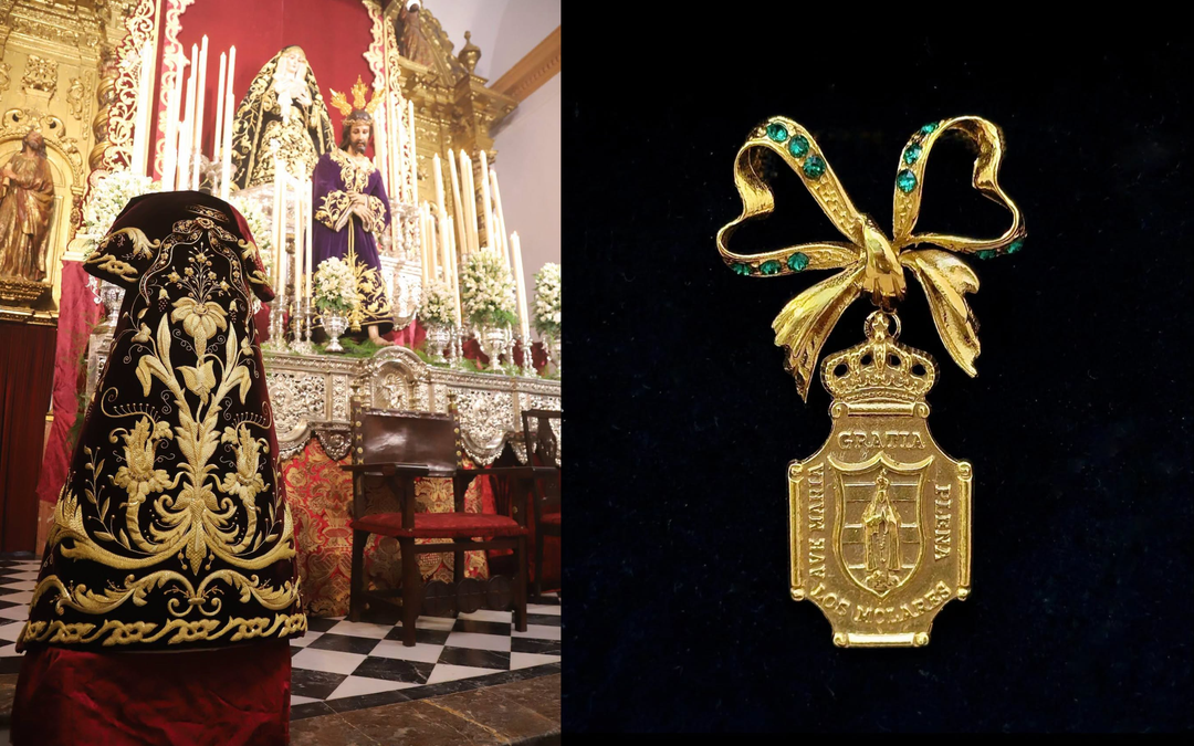La Hermandad de Jesús Nazareno presenta la saya de la Coronación de la Virgen de las Angustias