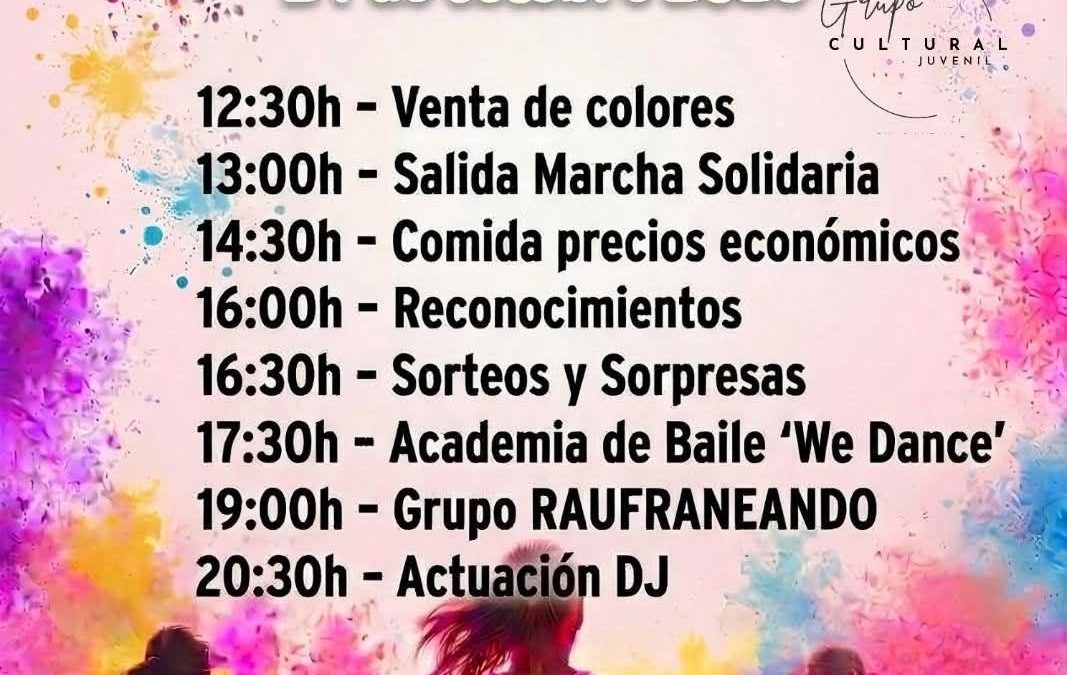 Guadalema de los Quintero acoge la marcha solidaria «Color Run» en favor de la lucha contra el cáncer de mama